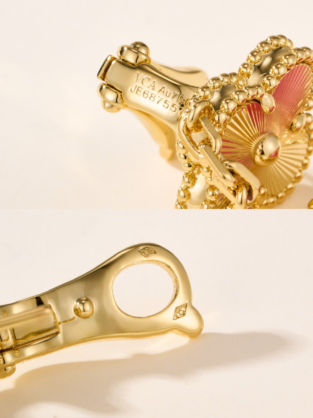 Van Cleef & Arpels Alhambra Pink Gold Earrings